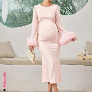 Pink Maternity Baby Shower or Photoshoot Dress Size S/M